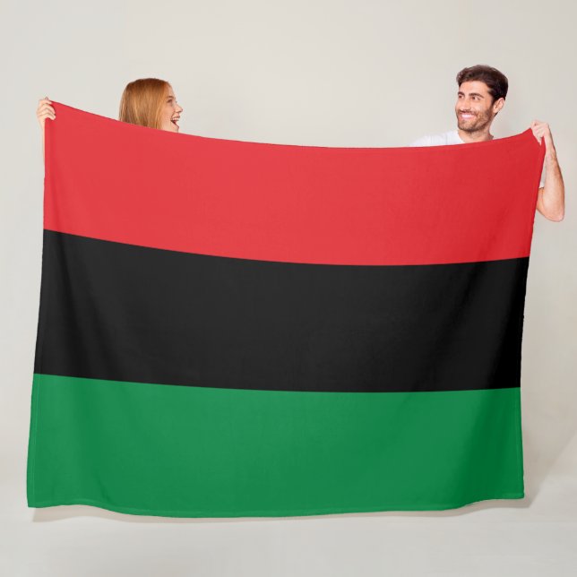 Pan-African Flag Fleece Blanket (In Situ)