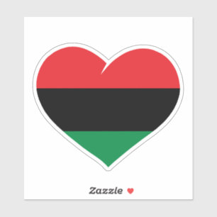 Pan African flag heart Afro American Black history