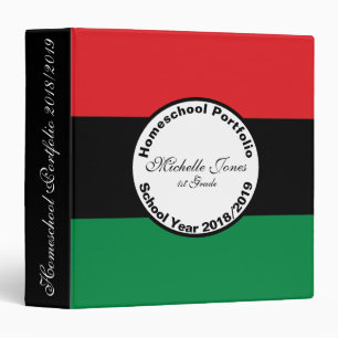 Pan African Flag Homeschool Portfolio Name Binder