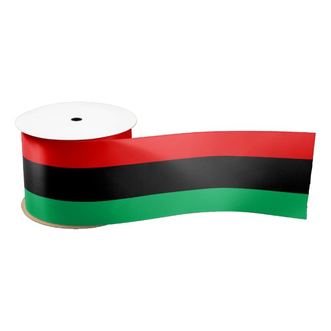 Pan African Flag Red Black Green Stripes Satin Ribbon (Spool)