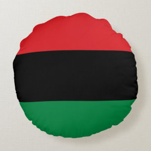 Pan-African Flag Round Pillow