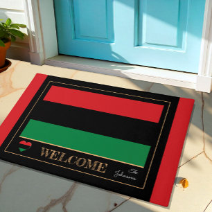 Pan African Flag & Unia Symbol house mats/Welcome Doormat