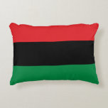 Pan African Flag & Unia Symbol / sports fan Accent Pillow<br><div class="desc">Pillows/decor: Pan African flag symbol - UNIA / A horizontal triband of red,  black,  and green. The Pan-African flag—also known as the Afro-American flag,  Black Liberation flag,  UNIA flag. Often used with Black Lives Matter movement.</div>