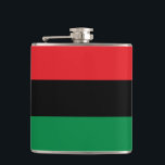Pan African Flag & Unia Symbol / sports fan Hip Flask<br><div class="desc">Flasks: Pan African flag symbol - UNIA / A horizontal triband of red,  black,  and green. The Pan-African flag—also known as the Afro-American flag,  Black Liberation flag,  UNIA flag. Often used with Black Lives Matter movement.</div>