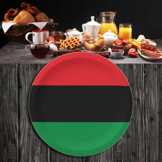Pan African Flag & UNIA Symbol / sports fan Paper Plate (Creator Uploaded)
