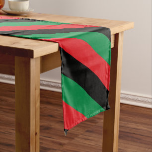 Pan African Flag & UNIA Symbol / sports fan Short Table Runner