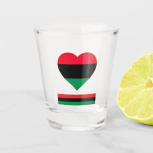 Pan African Flag & UNIA Symbol Tri / sports fan Shot Glass