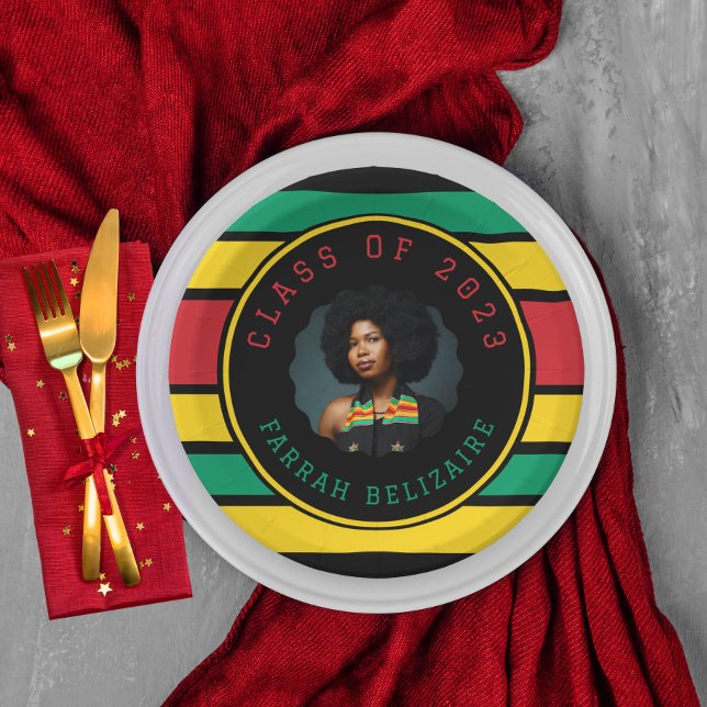 Pan African Photo Graduation Paper Plate (Creator Uploaded)