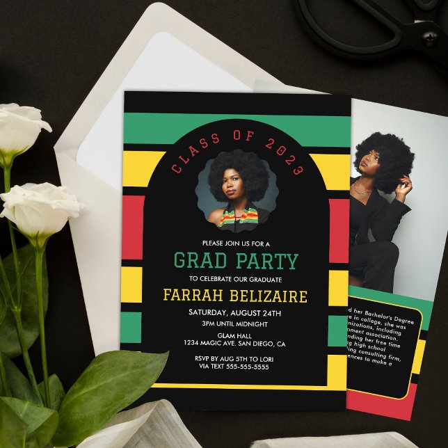 Pan African Photo Graduation Party Invitation (Creator Uploaded)