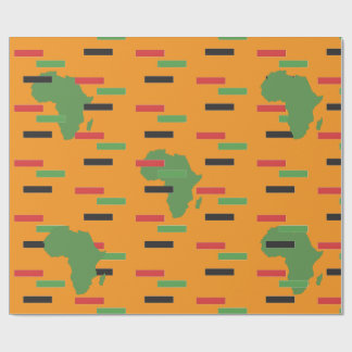 Pan African Red Black Green Africa Map Kwanzaa Wrapping Paper