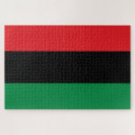 Pan African UNIA Flag Jigsaw Puzzle<br><div class="desc">The Pan-African flag - also known as the UNIA flag,  Afro-American flag,  Black Liberation flag and various other names is a tri-colour flag consisting of three equal horizontal bands of (from top down) red,  black and green.</div>
