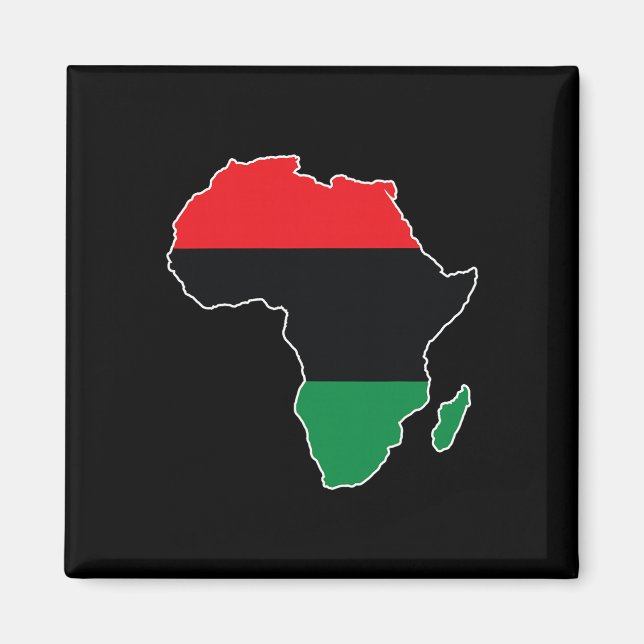 Pan African Unia Flag Map Continent Black History  Magnet (Front)