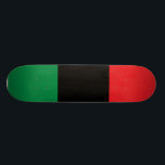 Pan African UNIA Flag Skateboard<br><div class="desc">The Pan-African flag - also known as the UNIA flag,  Afro-American flag,  Black Liberation flag and various other names is a tri-colour flag consisting of three equal horizontal bands of (from top down) red,  black and green.</div>