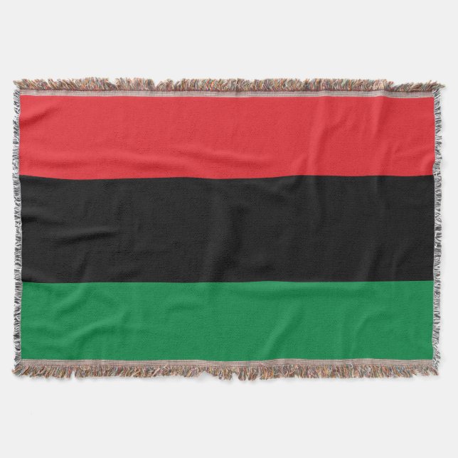Pan African UNIA Flag Throw Blanket (Front)