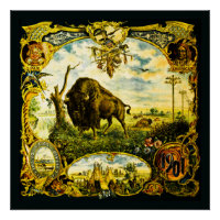 Pan Am Expo with Bison and Native American Motifs