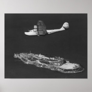 Pan American China Clipper Flying Over Poster