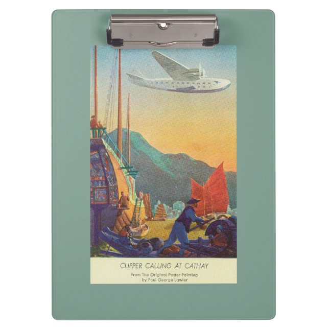 Pan-American Clipper Flying Over China Clipboard (Front)