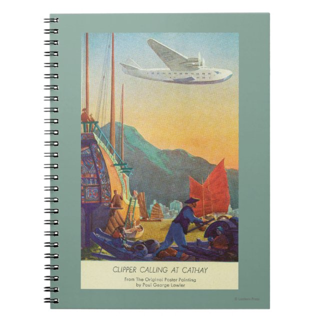 Pan-American Clipper Flying Over China Notebook (Front)