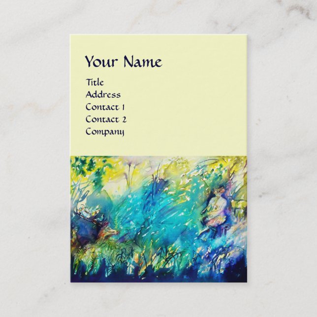 PAN AND DEER ,cream Business Card (Front)