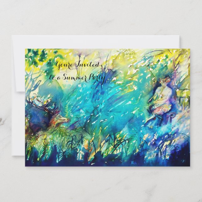 PAN AND DEER Summer Party Invitation (Front)