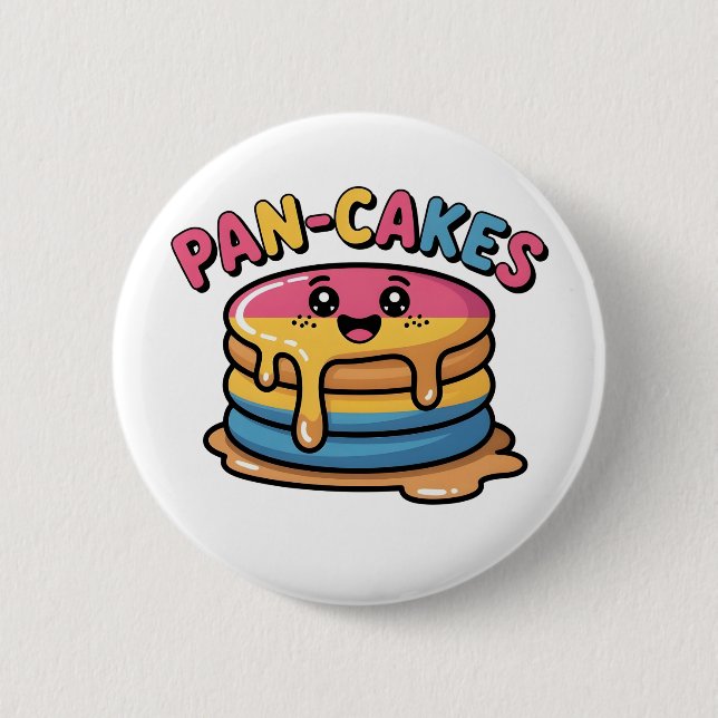Pan-Cakes Funny Pansexual LGBTQ Funny Pride  2 Inch Round Button (Front)