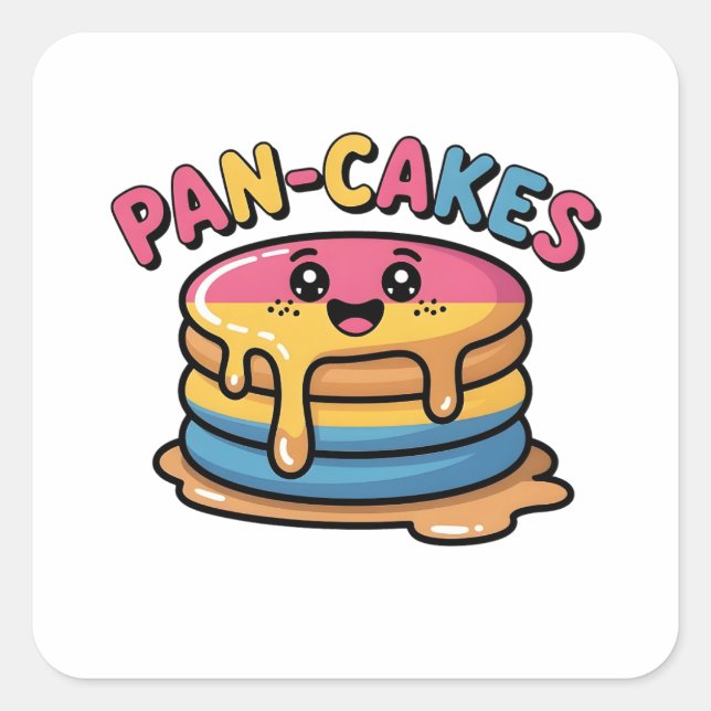 Pan-Cakes Funny Pansexual LGBTQ Funny Pride  Square Sticker (Front)