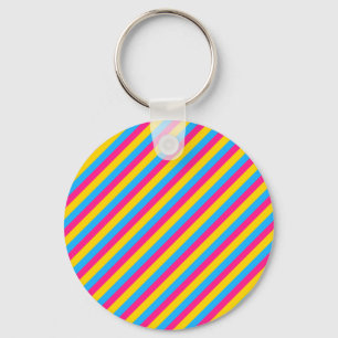 Pan Colour Stripes Pansexual Pride Keychain
