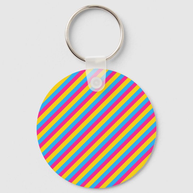 Pan Colour Stripes | Pansexual Pride  Keychain (Front)