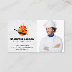Pan Flipping Food Chef Business Card