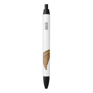 Pan flute / panpipes cartoon illustration black ink pen