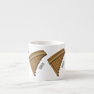 Pan flute / panpipes cartoon illustration espresso cup