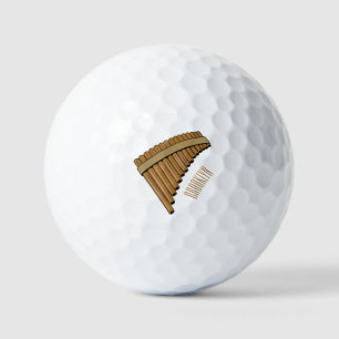 Pan flute / panpipes cartoon illustration  golf balls