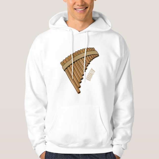 Pan flute / panpipes cartoon illustration  hoodie (Front)