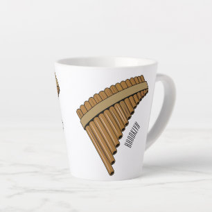 Pan flute / panpipes cartoon illustration latte mug