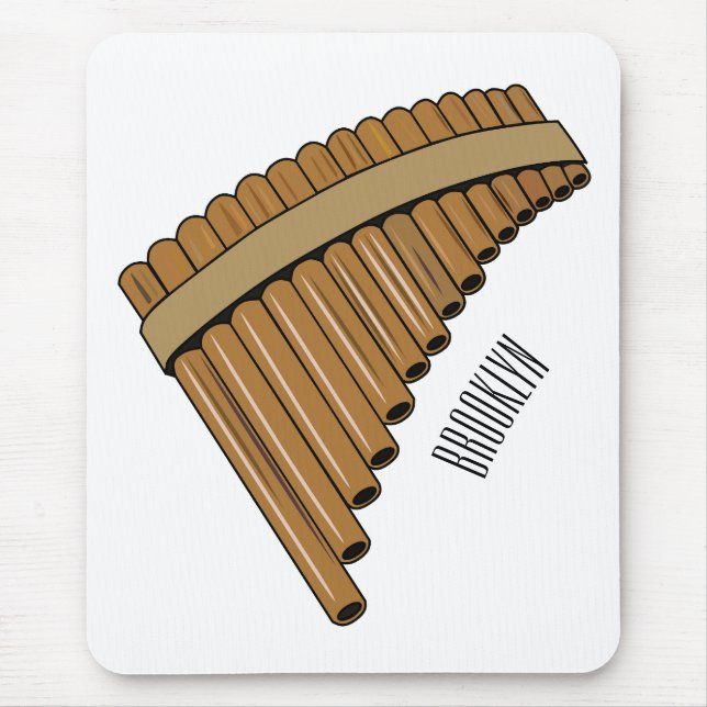 Pan flute / panpipes cartoon illustration  mouse pad (Front)