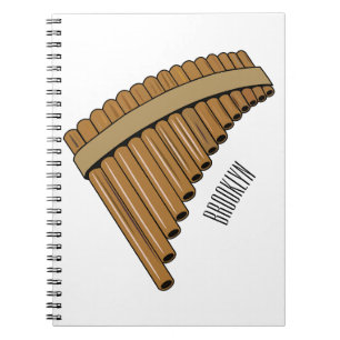 Pan flute / panpipes cartoon illustration notebook
