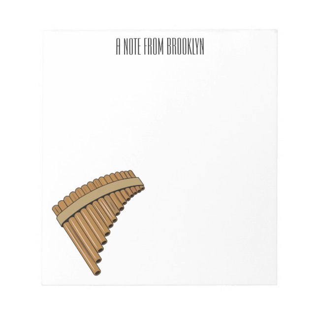 Pan flute / panpipes cartoon illustration  notepad (Front)