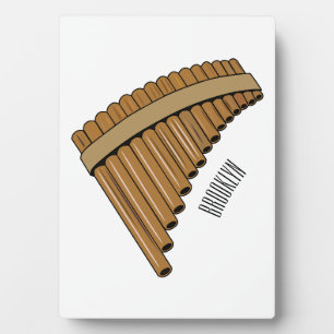 Pan flute / panpipes cartoon illustration plaque
