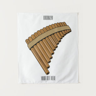 Pan flute / panpipes cartoon illustration  tapestry