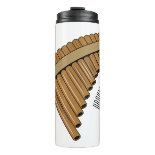 Pan flute / panpipes cartoon illustration  thermal tumbler