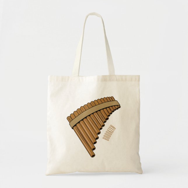 Pan flute / panpipes cartoon illustration  tote bag (Front)