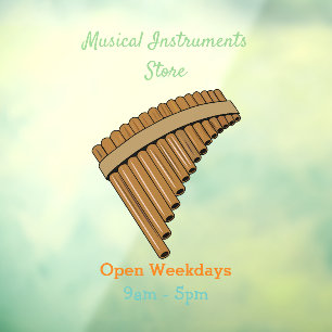 Pan flute / panpipes cartoon illustration  window cling
