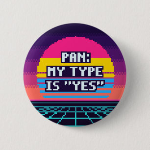 Pan: My Type Is Yes Pride Pixel Button