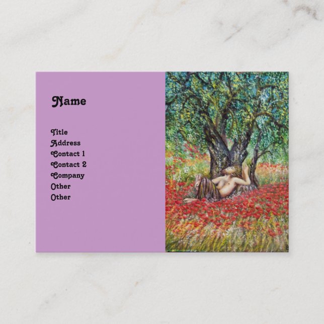 PAN, OLIVE TREE AND POPPY FIELDS BUSINESS CARD (Front)