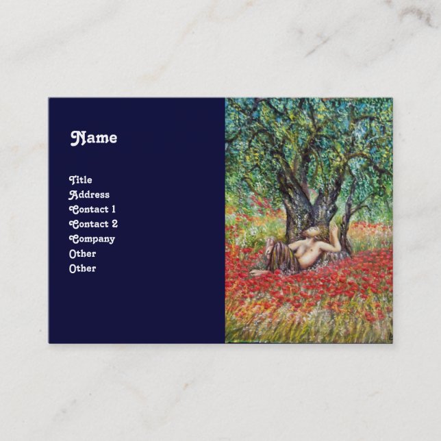 PAN, OLIVE TREE AND POPPY FIELDS BUSINESS CARD (Front)