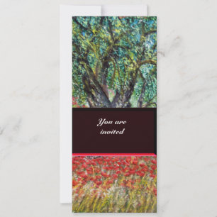 PAN, OLIVE TREE AND POPPY FIELDS INVITATION