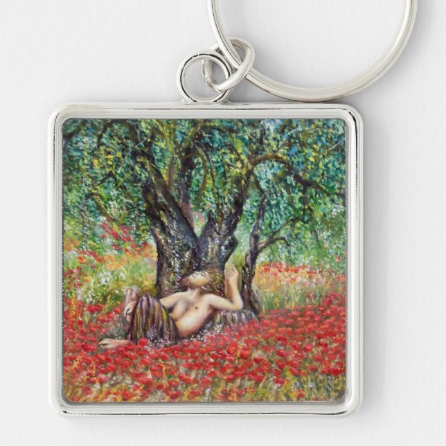 PAN, OLIVE TREE AND POPPY FIELDS KEYCHAIN (Front)