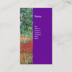 PAN,OLIVE TREE AND POPPY FIELDS monogram,purple Business Card