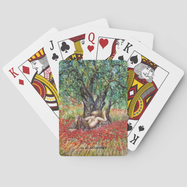 PAN, OLIVE TREE AND POPPY FIELDS PLAYING CARDS (Back)