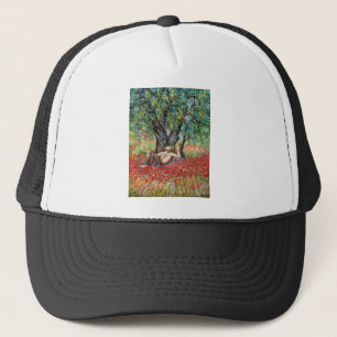 PAN, OLIVE TREE AND POPPY FIELDS TRUCKER HAT